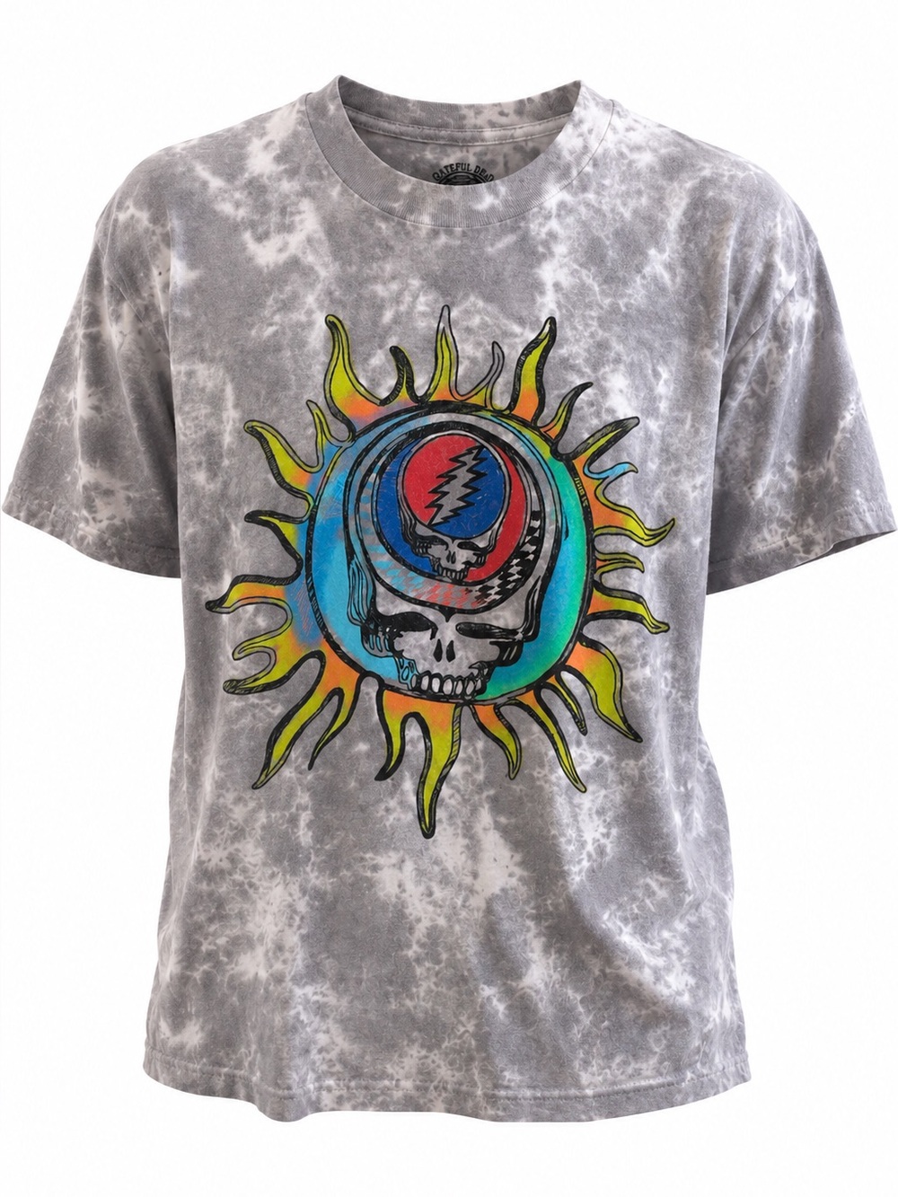 NWT Market Studios x Grateful Dead Wake The Dead Tie Dye Tee Gray Stealie Sun
